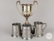 Lance Gibbs white-metal two-handled trophy, 1971.