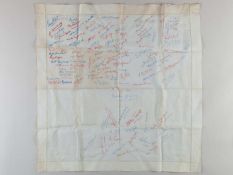 An autographed embroidered table cloth MCC Tour, 1924-25.
