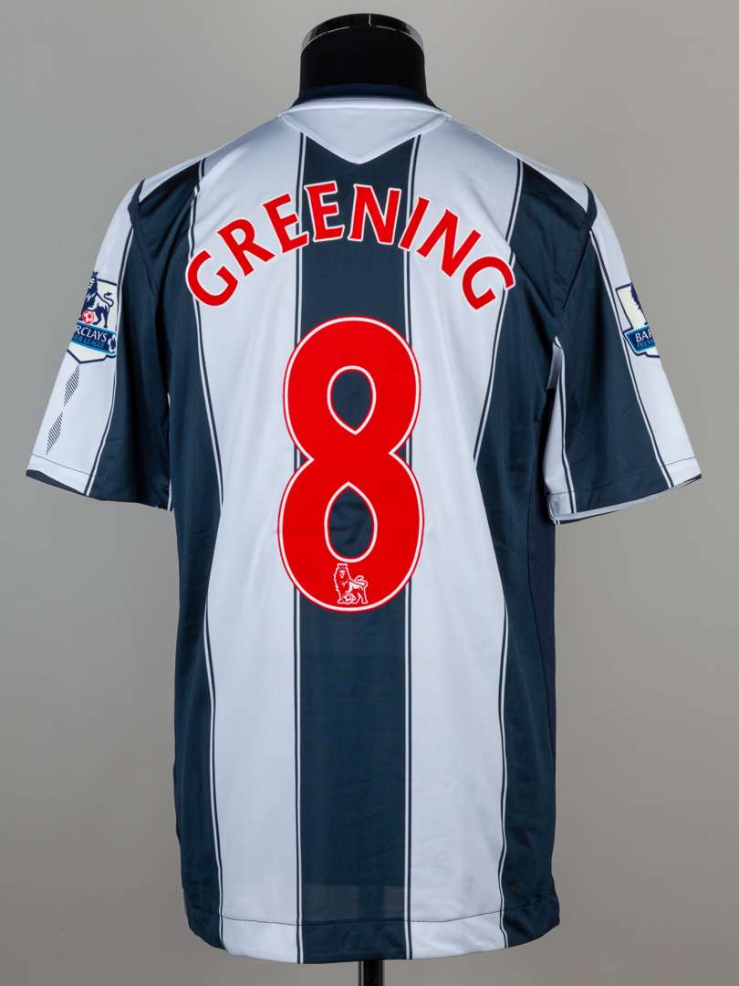 Jonathan Greening blue and white No.8 West Bromwich Albion short-sleeved shirt, 2008-09 - Image 2 of 5