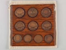 G. T Birks an interesting collection of ten bronze fencing medals.