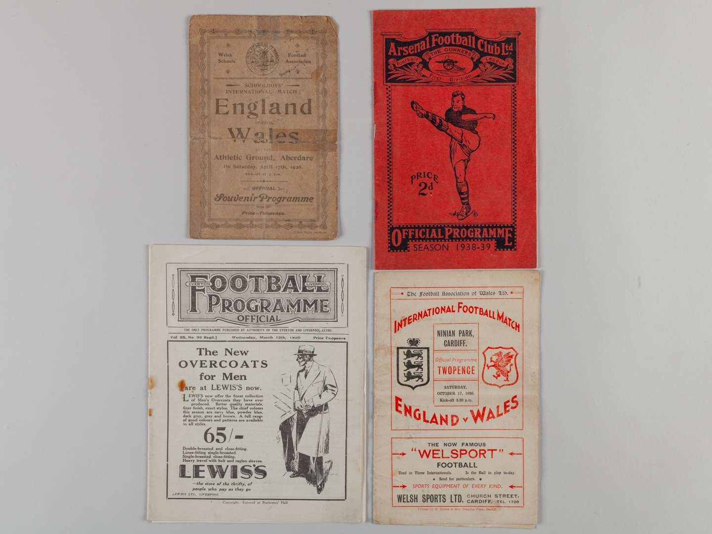 Four England Schoolboy programmes.