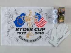 2010, 38th Ryder Cup signed flag from Celtic Manor.