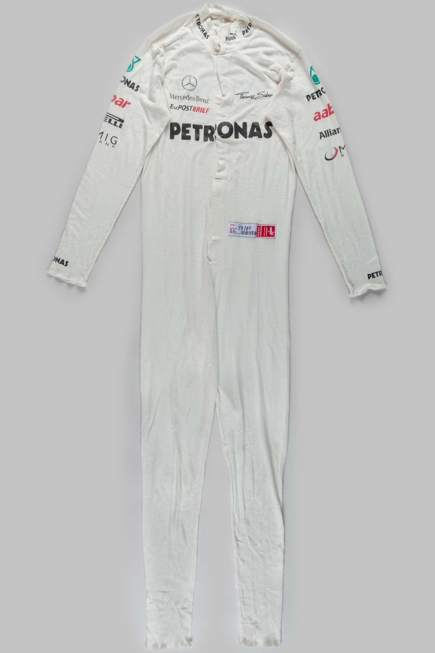 Nico Rosberg 2012 Mercedes AMG Petronas all-in-one race undergarment.