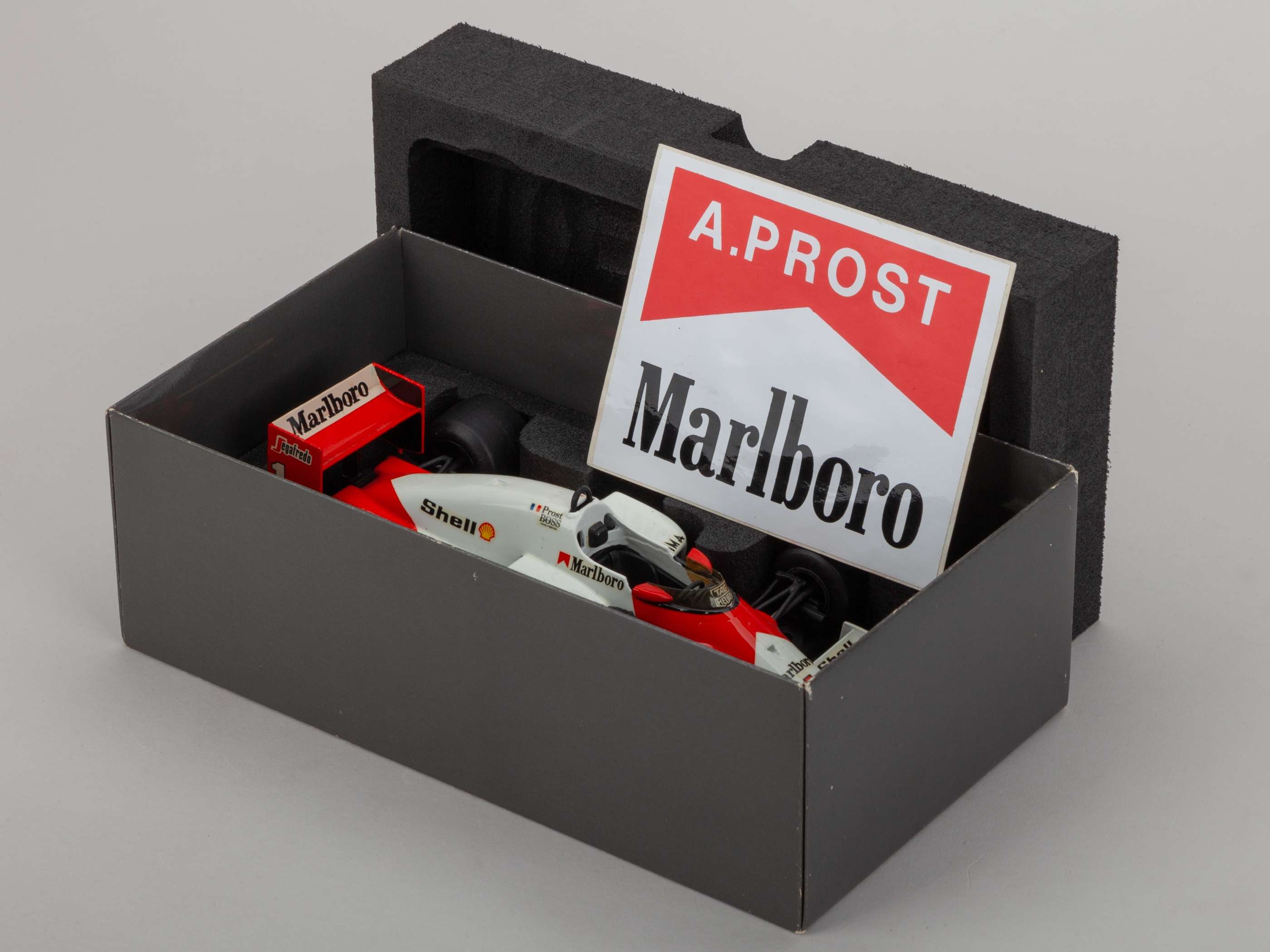 1/24th metal model of Alain Prost's McLaren, in original box.
