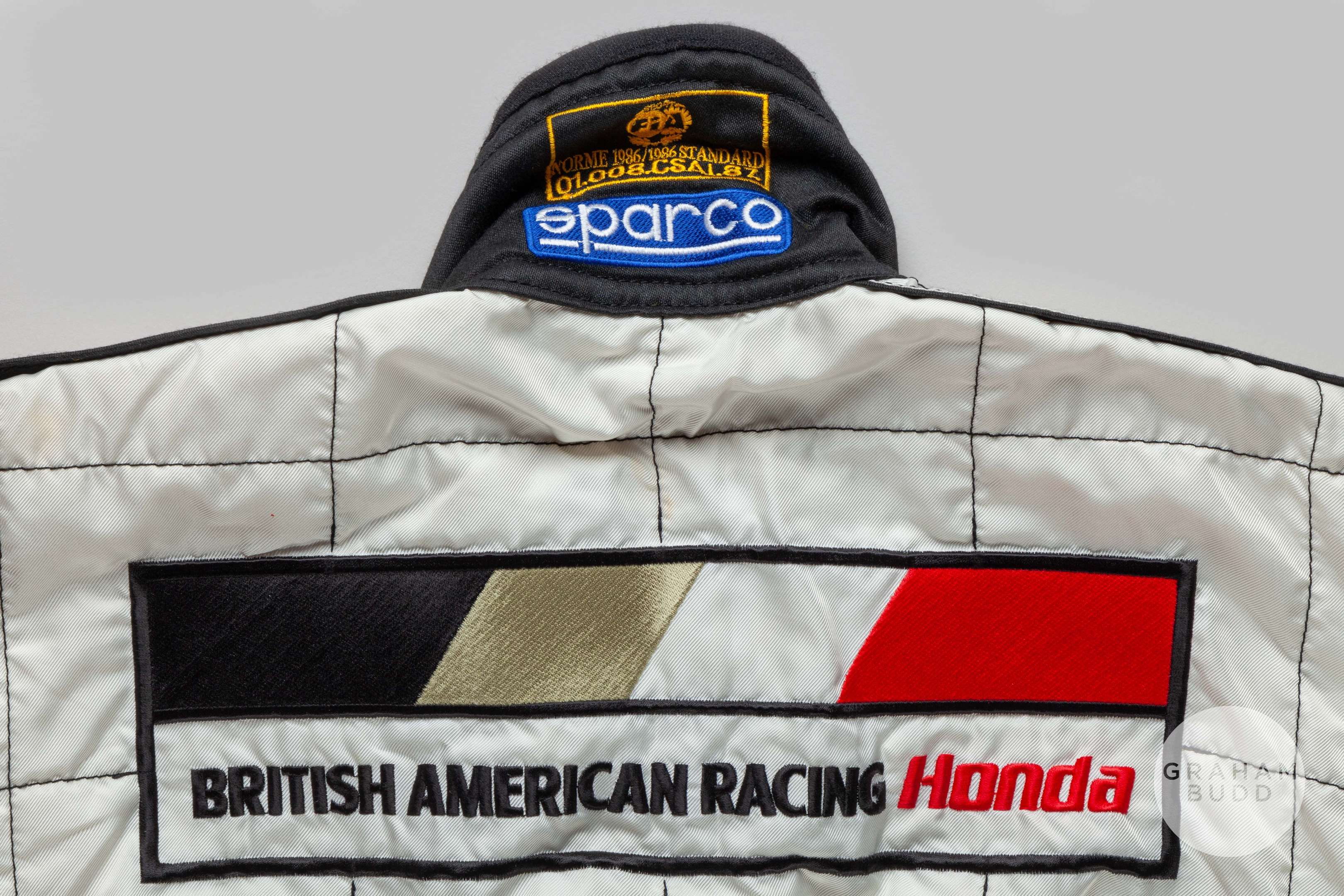 Jacques Villeneuve BAR Honda autographed race suit by Sparco. - Image 6 of 7