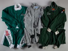 Three various Jaguar F1 pit overalls&nbsp;