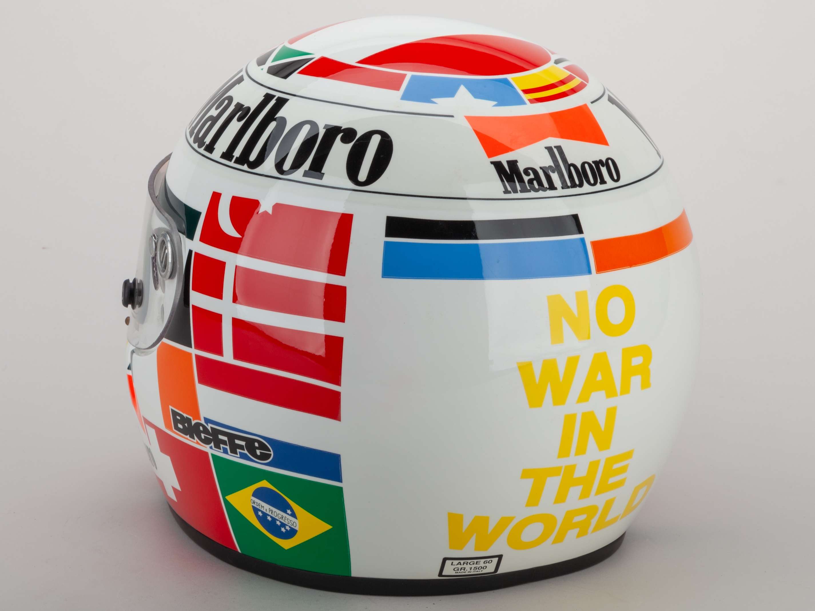 A Gerhard Berger Bieffe replica helmet with sponsors logos - Image 4 of 6