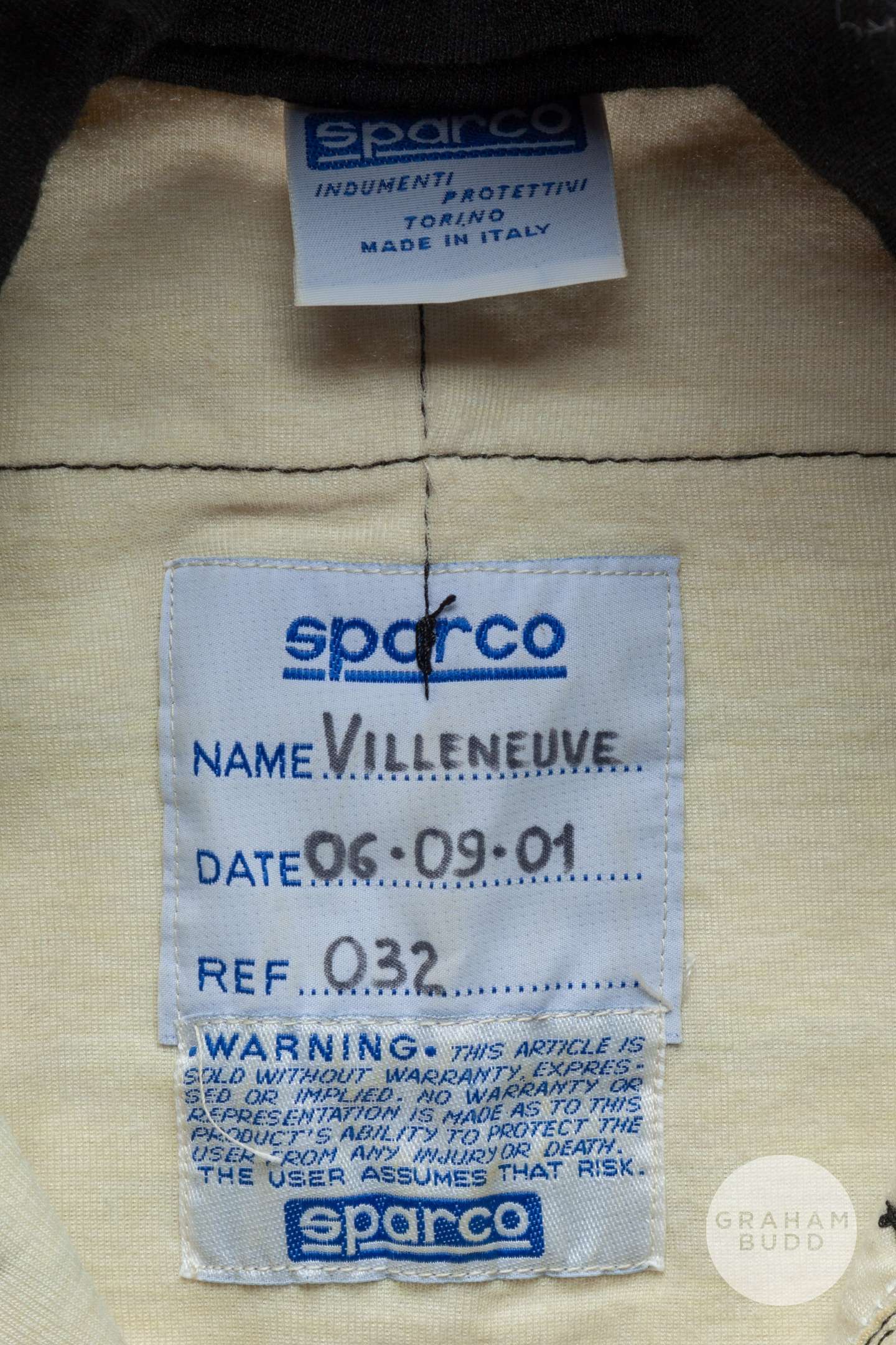 Jacques Villeneuve BAR Honda autographed race suit by Sparco. - Image 5 of 7