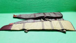 THREE GREEN PADDED RIFLE/GUN SLIPS