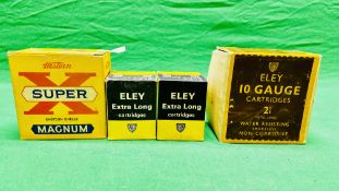 100 X MIXED COLLECTORS CARTRIDGES TO INCLUDE 24 X ELEY 10 GAUGE,