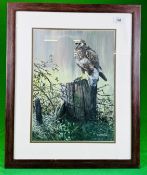 OIL PAINTING EAGLE BEARING SIGNATURE J. WHITEHOUSE, 38 X 28CM, FRAMED AND MOUNTED.