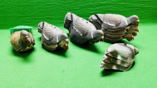 A GROUP OF 30 HALF BODY PIGEON DECOYS.