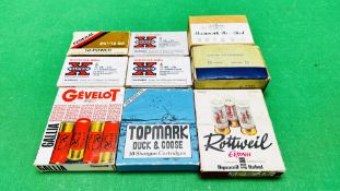 70 X MIXED 12 GAUGE CARTRIDGES TO INCLUDE ROTTWEIL EXPRESS, TOP MARK, DUCK & GOOSE, GEVELOT,