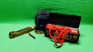 A CAMO FINISH SHOT BOX CONTAINING 144 12 GAUGE CARTRIDGES INCLUDING KENT COMPETITION 7.