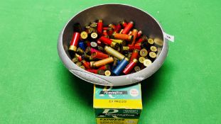BOX CONTAINING A QUANTITY OF MIXED COLLECTORS CARTRIDGES, MANY PAPER CASED, INCLUDING ELEY, WINSTON,