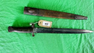 ANTIQUE SANDERSON SHEFFIELD BAYONET AND SCABBARD STAMPED 5 98 - NO POSTAGE OR PACKING AVAILABLE