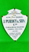 A VINTAGE ENAMEL SHIELD SIGN 
