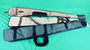 3 X GUN SLIPS INCLUDING GOOD QUALITY CANVAS & LEATHER, DOUBLE ETC.