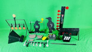 A GROUP OF VARIOUS METAL RIFLE TARGETS INCLUDING CROW, DAISY CAN ,