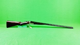 G E LEWIS 12 BORE SIDE BY SIDE SHOTGUN #11760, BOX LOCK EJECTOR, BARREL LENGTH 30