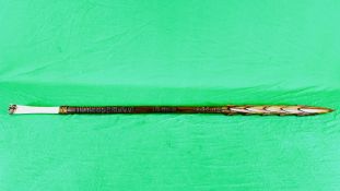 A CARVED FIJIAN SPEAR,