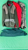 FOUR SHOOTING RELATED JACKETS INCLUDING RIDGLINE 5XL, DEERHUNTER SIZE L,