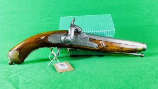 ANTIQUE PERCUSSION CAP MUZZLE LOADING PISTOL STAMPED TOWER - (ALL GUNS TO BE INSPECTED AND SERVICED