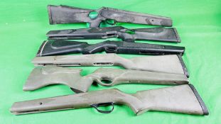 A GROUP OF 6 SYNTHETIC RIFLE STOCKS INCLUDING WEBLEY