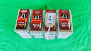 400 X ROUNDS HORNADY 17 HMR 17 GR - (REF: 1595) - (TO BE COLLECTED IN PERSON BY LICENCE HOLDER ONLY
