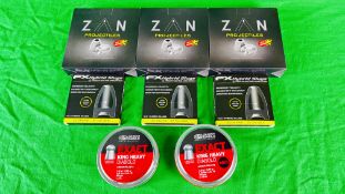 600 X ZAN PROJECTILES .25 SIR GUN SLUGS, 300 X FX .