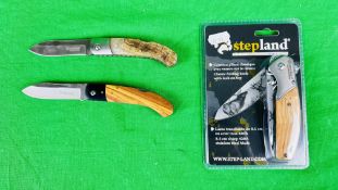 3 X STEPLAND FOLDING POCKET KNIVES AS NEW - (NO PACKING OR POSTAGE AVAILABLE)