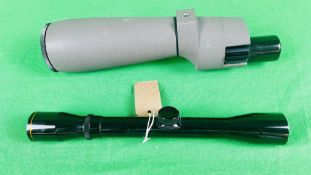 BUSHNELL SPACEMASTER 2 60MM PRISMATIC TELESCOPE + NIKKO STIRLING 4 X 32 SCOPE.