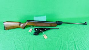 A .22 HATSAN EDGAR BROTHERS MOD 60 S BREAK BARREL AIR RIFLE ALONG WITH A .
