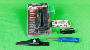 GROUP OF SHOOTING ACCESSORIES TO INCLUDE PRO HUNT RECHARGEABLE HUNTING TORCH AS NEW,
