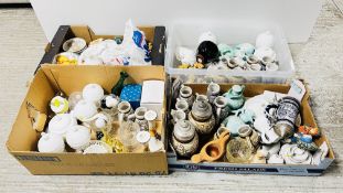 4 X BOXES CONTAINING AN EXTENSIVE COLLECTION OF AVON COLLECTORS CERAMICS, FIGURES, ORNAMENTS,