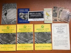 FOOTBALL PROGRAMMES: NORWICH CITY SELECTION TO INCLUDE 29TH MARCH 1948 AWAY V.