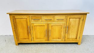 SOLID MODERN LIGHT OAK DRESSER BASE, W 160 X D 43 X H 77CM.