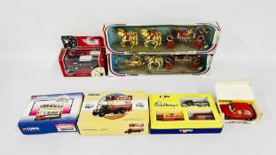 A GROUP OF CORGI DIE-CAST MODEL VEHICLES IN ORIGINAL PRESENTATION BOXES TO INCLUDE AN AUSTIN METRO