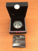 COINS: 2011 OLYMPIC COUNTDOWN TO 2012 SILVER PIEDFORT £5 IN CASE WITH CERT.