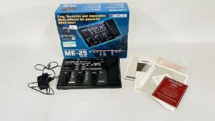 A BOXED BOSS MF-25 GUITAR MULTIPLE EFFECTS FOOT PEDDLE - SOLD AS SEEN.