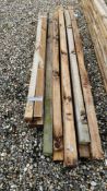 8 X 2.1M X 75MM X 75MM TREATED FENCING POSTS PLUS 8 X 1.8M TREATED CANT RAILS.
