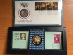 COIN COVERS: 1976 BICENTENNIAL AND CONCORDE SILVER MEDALLIC SOUVENIRS.