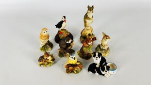 9 X BORDER FINE ARTS SOCIETY COLLECTABLE CABINET ORNAMENTS TO INCLUDE AUTUMN HARVEST B0036,