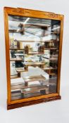 A HARDWOOD ORIENTAL DESIGN WALL HANGING COLLECTORS DISPLAY CASE W 51CM H 81CM.