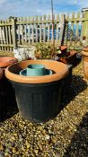 QUANTITY OF ASSORTED GARDEN PLANTERS TO INCLUDE TROUGHS AND POTS.