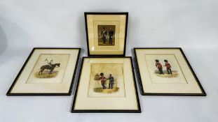 FOUR FRAMED R. SIMKIN WATERCOLOURS INFANTRY UNIFORMS 
