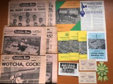 FOOTBALL PROGRAMMES: NORWICH CITY 1958-9 CUP RUN PROGRAMMES (5), SIGNED PHOTO, CANARY CRUSADE,