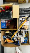 A GROUP OF SHED SUNDRIES TO INCLUDE A BELL FOOT PUMP, SOVEREIGN PRESSURE WASHER, GAS CAMPING STOVE,