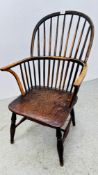 A WINDSOR STICK BACK ARM CHAIR WITH 