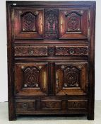 A C18TH FRENCH WALNUT SACRISTY CUPBOARD,